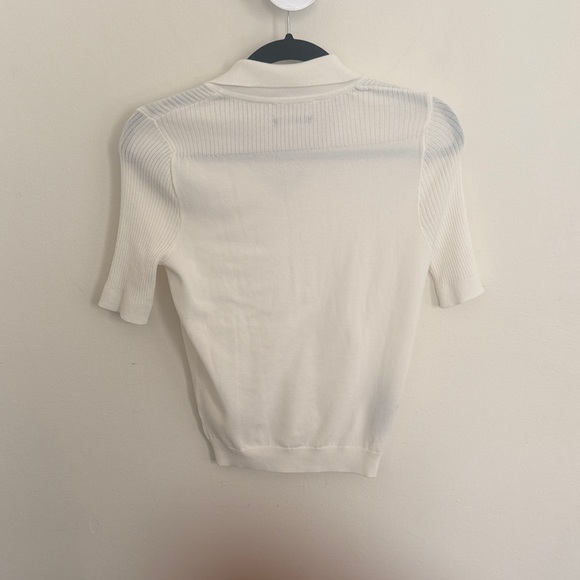 Ivory Ribbed Polo Top - Picture 3 of 3